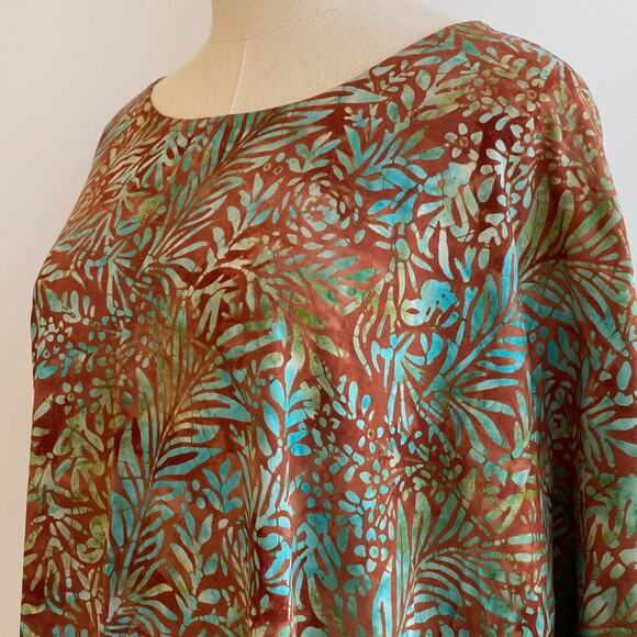 Smithsonian Institution Rayon Colorful Batik Lightweight Kaftan Dress sz M - Picture 4 of 6